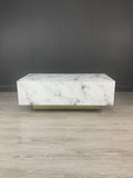 MF191104-WG-Lyla Block Faux Marble Coffee Table in White and gold