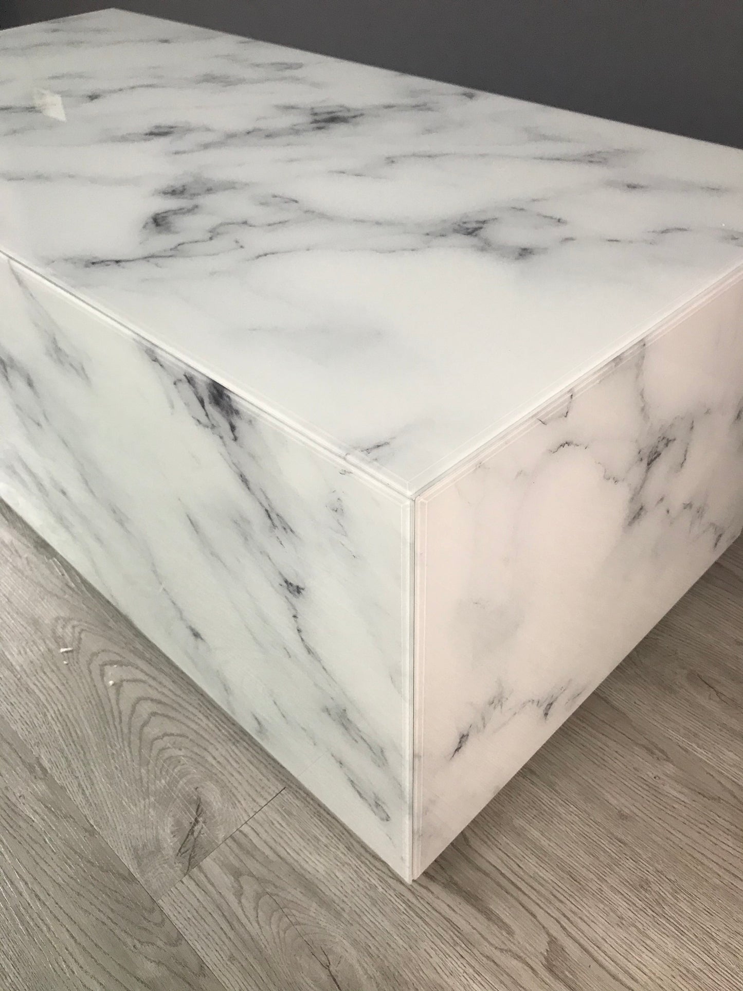 Matteo Block Marble Design Coffee Table in White