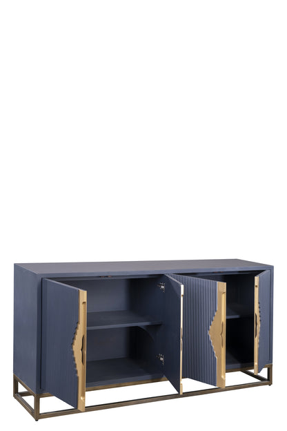 Parker  Blue Fluted Sideboard