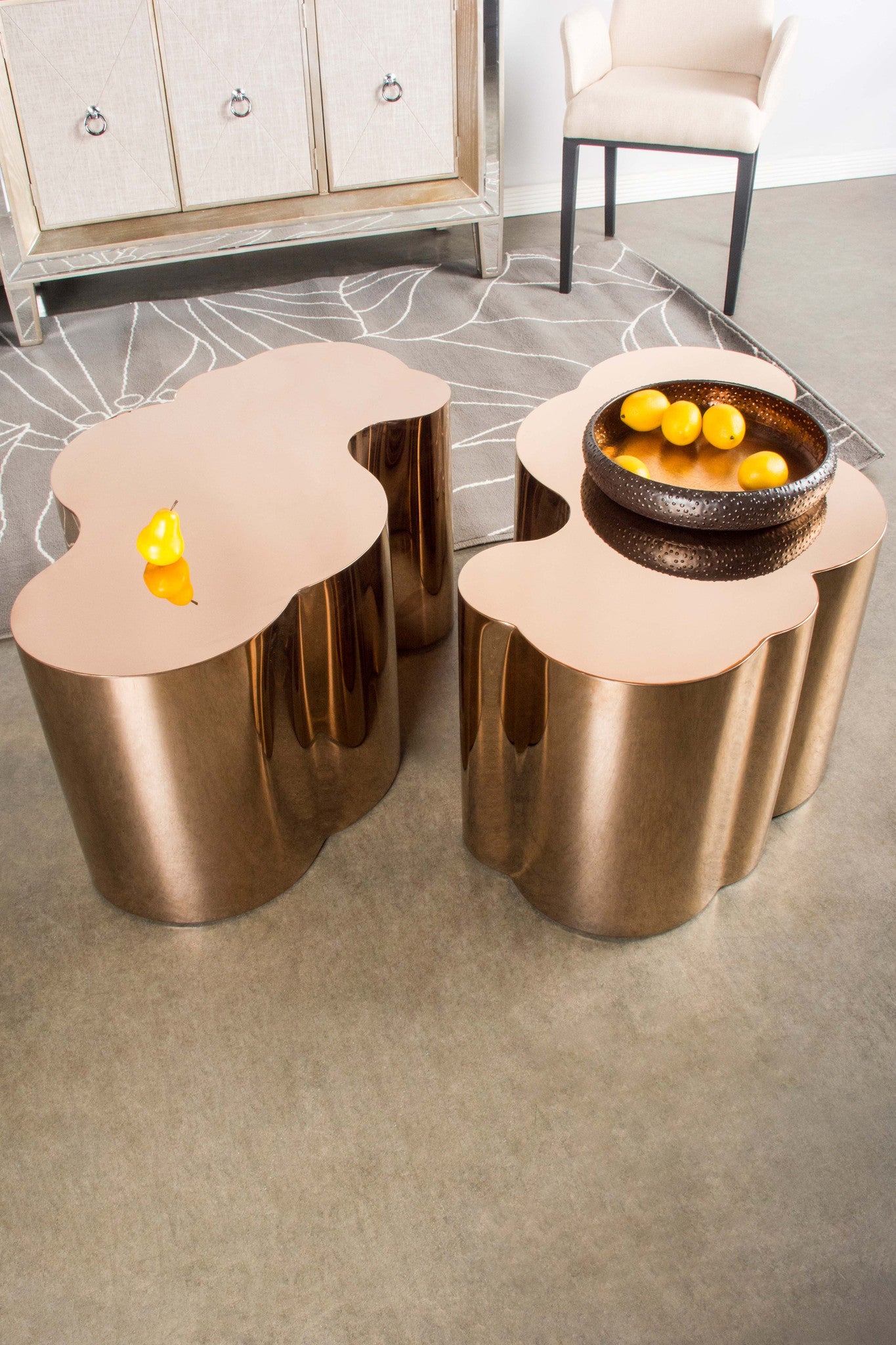 rose gold coffee table