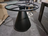 SK1972BLK-Gigi Marble Top Indoor Outdoor Bistro Table in Black