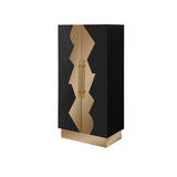 T-04BG-BAR-Callista Bar Cabinet in Black and Gold