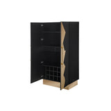 T-04BG-BAR-Callista Bar Cabinet in Black and Gold