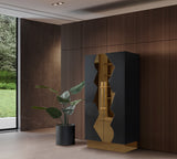 T-04BG-BAR-Callista Bar Cabinet in Black and Gold