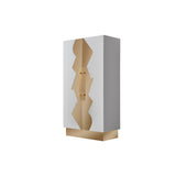 T-04WG-BAR-Callista Bar Cabinet in White and Gold