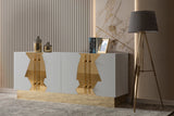 T-04WG-Callista Sideboard in White and Gold