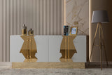 T-04WG-Callista Sideboard in White and Gold