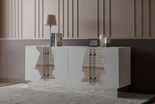 Callista Sideboard in White and Silver