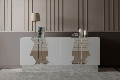 Callista Sideboard in White and Silver