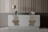 T-04WS-Callista Sideboard in White and Silver
