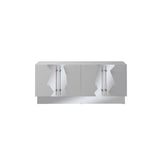 T-04WS-Callista Sideboard in White and Silver