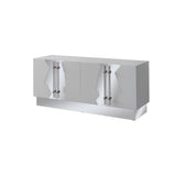 T-04WS-Callista Sideboard in White and Silver