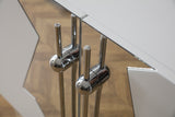 T-04WS-Callista Sideboard in White and Silver