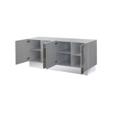 T-04WS-Callista Sideboard in White and Silver