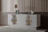 T-04WS-Callista Sideboard in White and Silver