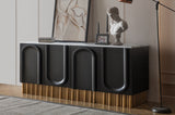 T-08-Cara Black and Gold Sideboard