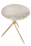 Ethelle Foldable Marble Side Table in Gold