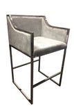 Erin Counter/Bar Chair with Silver Frame in Gray